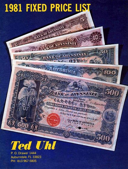 Ted Uhl 1981 Price List