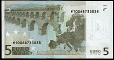 P.1M 5 Euros 2002 Back - Portugal