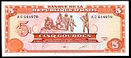Haiti N.1128w, P.246 5 Gourdes 1987 SIg:W