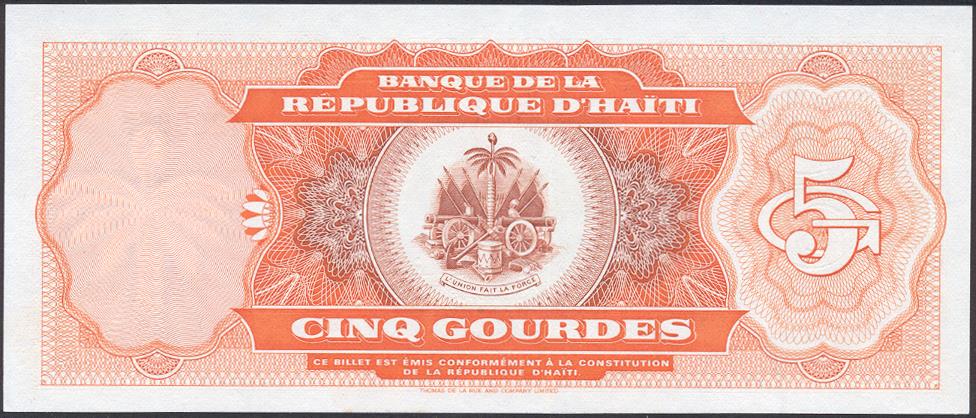 Haiti Paper Money, 1992-1998 Issues, 1 to 500 Gourdes