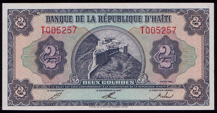 Haiti Paper Money, 1992-1998 Issues, 1 to 500 Gourdes