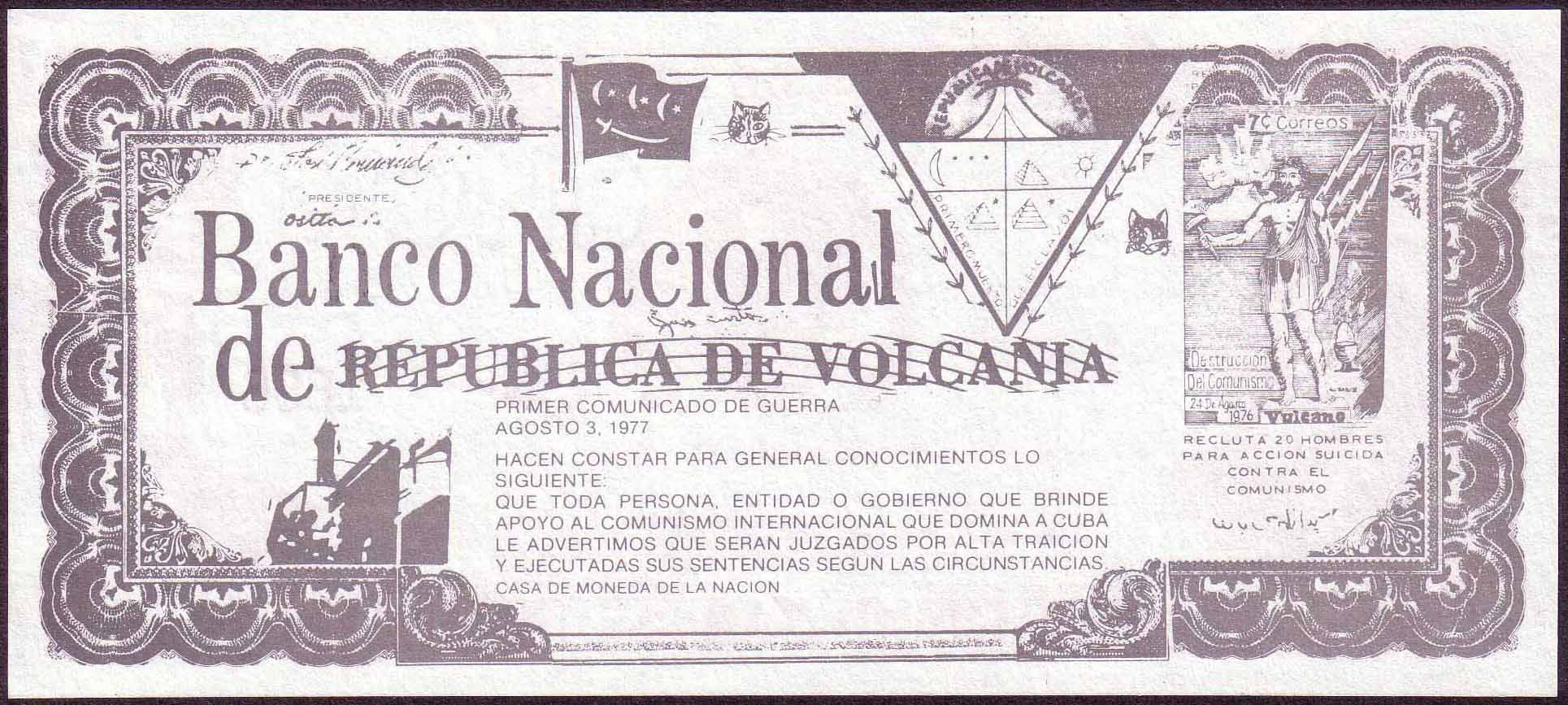 Volcania $35,000  3.8.1977 Back