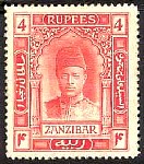 Zanzibar SC.111  4 Rupees 1908-09